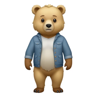 flat toon style blonde grizzly bear full body icon sticker
