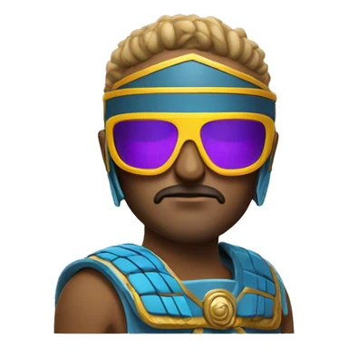 roman gladiator wearing modern neon racing sunglasses sticker