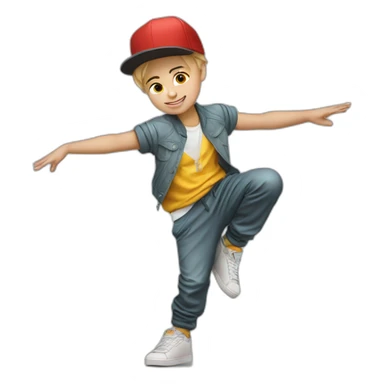 russian kid hip hop break dancer stand of one hand sticker
