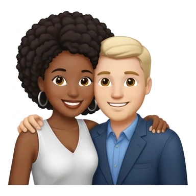 Interracial couple of a black woman and white man sticker