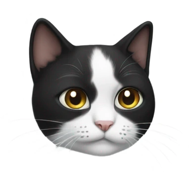 Black/white cat sticking out her to unge sticker