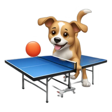 chien qui fait du ping pong sticker