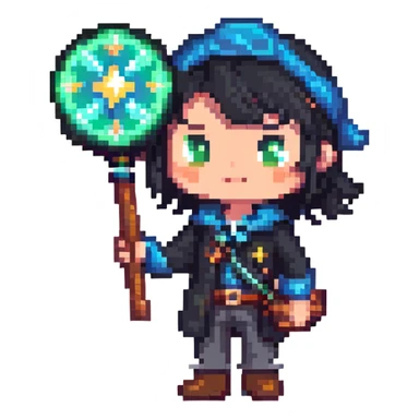 developer holding a magic wand sticker