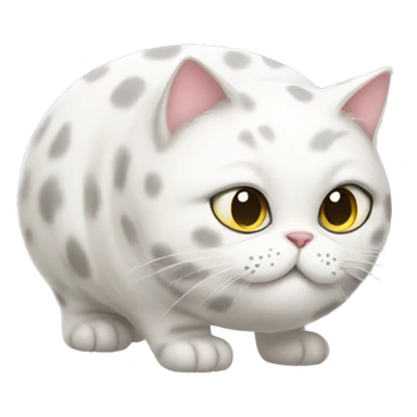 Fat white cat with spots sticker