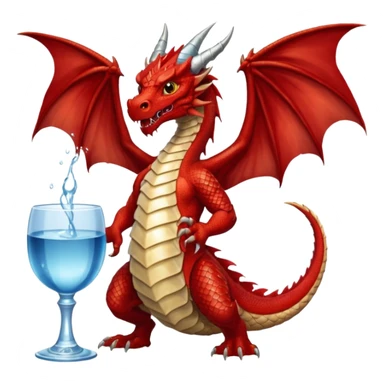 red dragon holding a drink sticker
