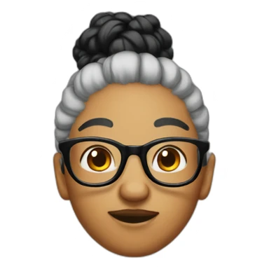 a fox with glasses black hair bun sticker