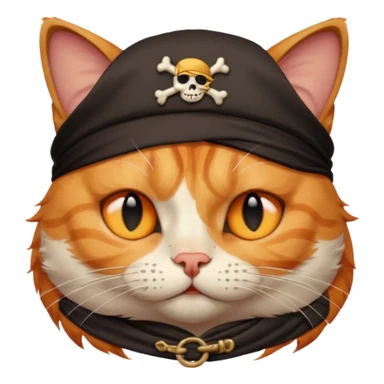pirate cats with one eye closed with eyeband sticker