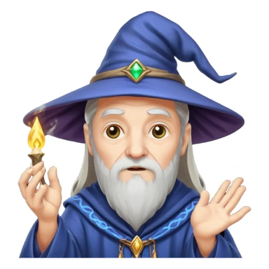 old wizard casting spells sticker