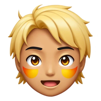 Cinematic Realistic Anime Pop Culture Emoji, featuring a dynamic, stylized portrayal of iconic anime characters rendered with vibrant textures and energetic, colorful lighting. sticker