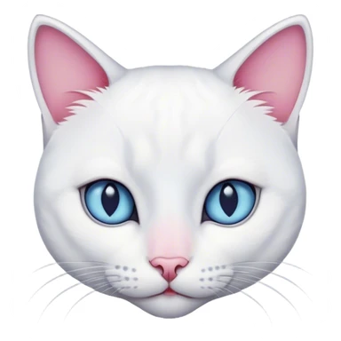 Short hair white female cat with grey features, pink nose and dark blue eyes sticker