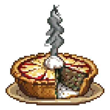 pixel art slice of pie with steam rising sticker
