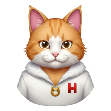 a cat hero with a big H on his shirt  sticker