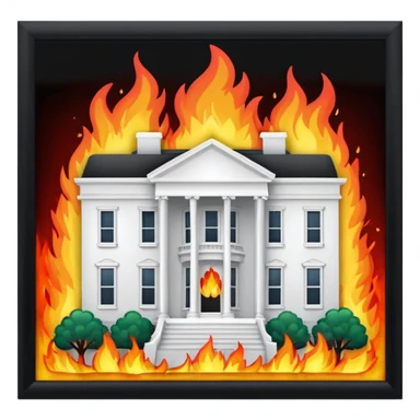 The White House on fire  sticker