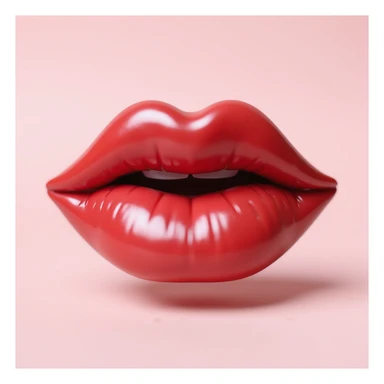 realistic lipstick emoji with glossy finish sticker