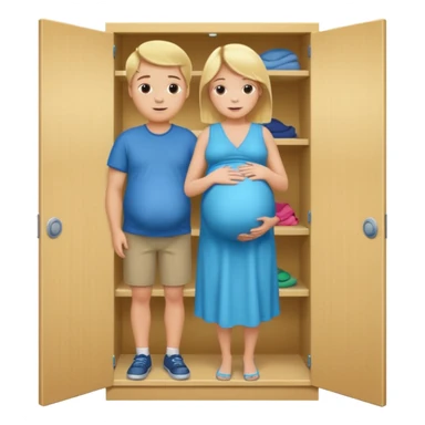 Pregnant blonde man in a closet make it a boy sticker