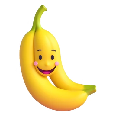 playful banana with a smiley face sticker