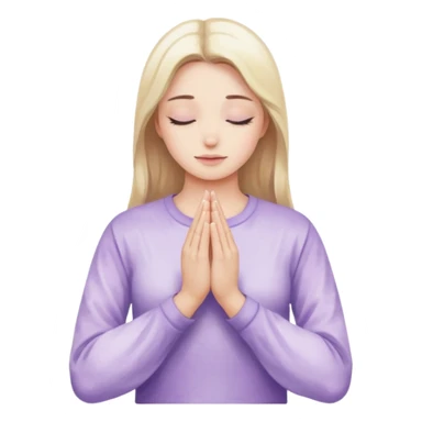 Hands in prayer in watercolor, sleeves in lilac color sticker