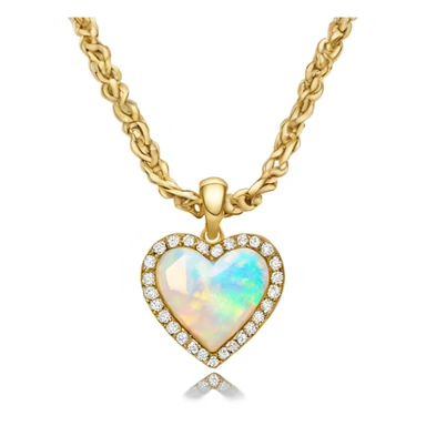opal Crystal pave heart gold charm  sticker