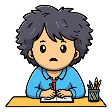 panicked teacher with messy hair and stressed facial expression sticker