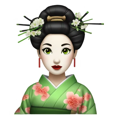 Green eyes geisha sticker
