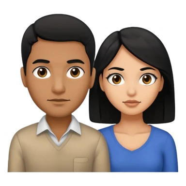 A brown man with black hair black eyes and woman with black hair black eyes sticker