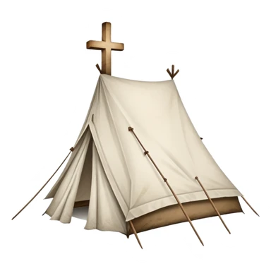 tent with a cross sticker