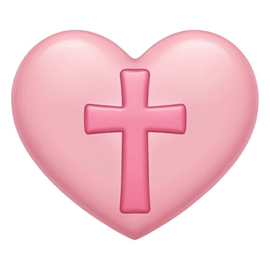 Heart infront of cross, pastel pink sticker