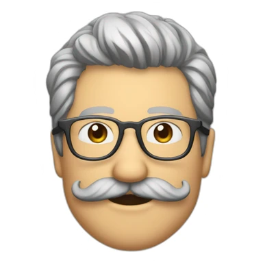 Man with glasses and mustache r8se hand like metalheads sticker