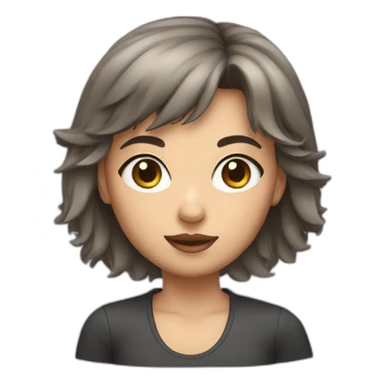 Girl with wolf cut hair and big eyes sticker