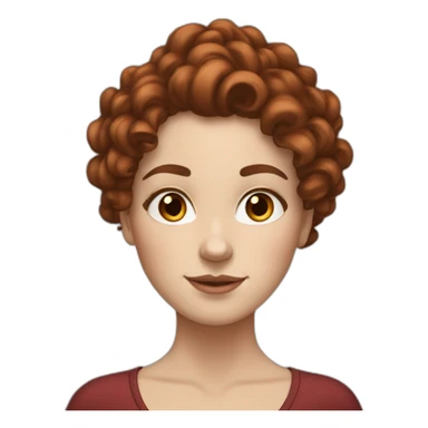 WHITE GIRL WITH VERY LONG, BRUNNET, CURLY HAIR WITH A DARK RED HUE AND A LIGHT SPRAY OF FRECKLES sticker