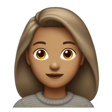 Girl light Skin Brown Hair Wearing Pullover  sticker