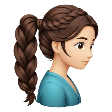just hair braided hair tail sticker