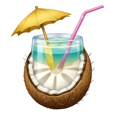hawaii coconut drink with lemon sticker
