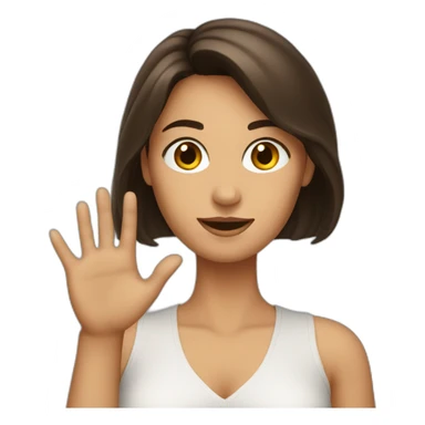 brunette women raise her hand sticker