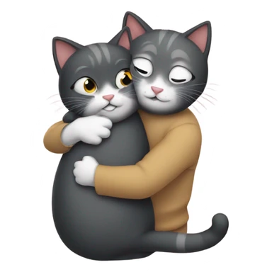 Cat hug sticker