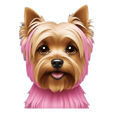 Yorkshire terrier with pink row sticker