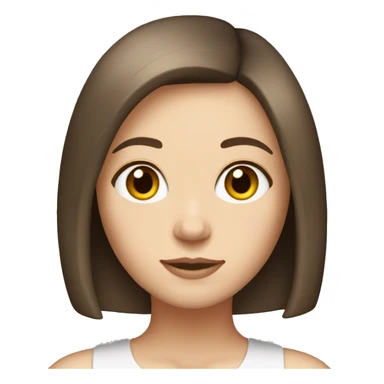 Brunette white girl with brown eyes and bob haircut sticker