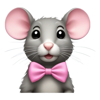 Rat wearing a pink bow sticker