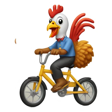 Chicken nuggets riding a bike sticker