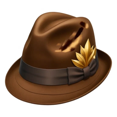 Felt trilby hat emoji sticker