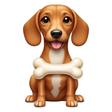 Weenie dog with bone sticker