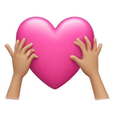 pink heart with hands sticker