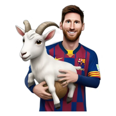 Messi with a goat sticker