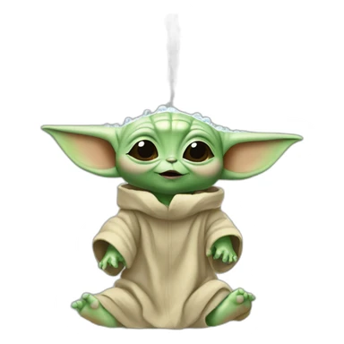 Baby Yoda take a shower sticker