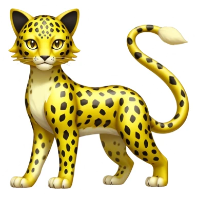 Shiny Elemental Exotic Liepard-Persian-Delcatty-Pokémon-Fakémon-hybrid-creature (full body) sticker