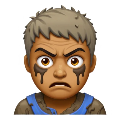 Ramesh covered in dirty chunky mud angry sticker