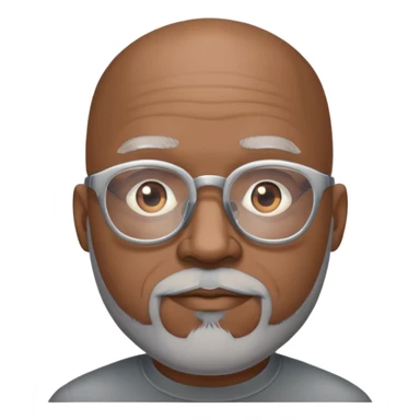 Bald mature Black male with Grey goatee and light glasses sticker
