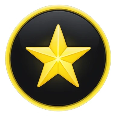 Make a star inside a clean black circle only and the star looks like the star in ios keyboard  sticker