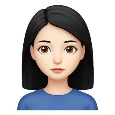 professional with white skin, straight hair black, brown eyes, woman sticker