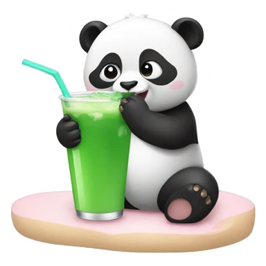 Panda drinking Boba  sticker